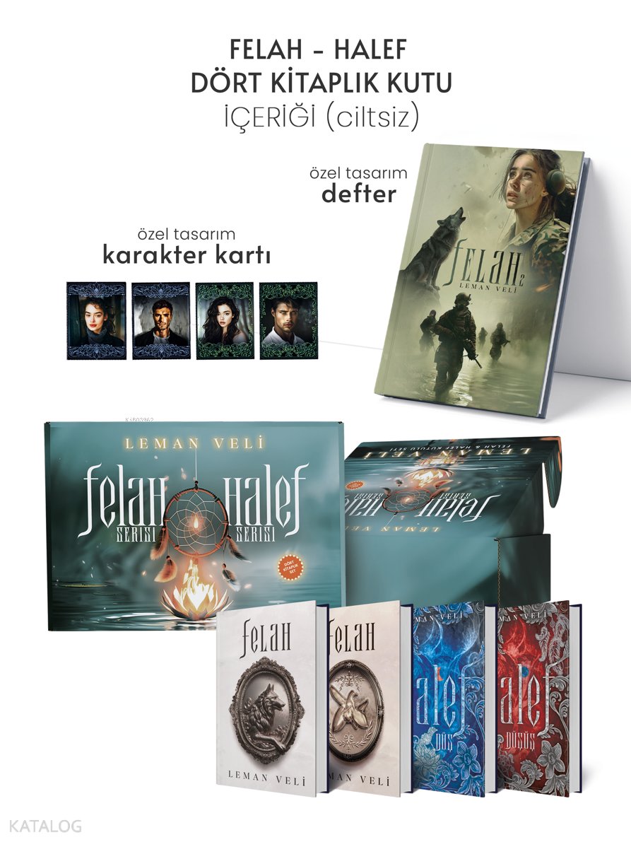 Halef ve Felah 4 Kitaplık Hediyeli Özel Kutu (Ciltsiz) - Leman Veli