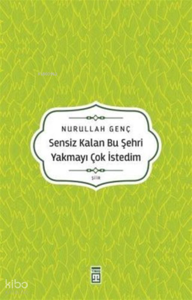 SENSİZ KALAN BU ŞEHRİ YAKMAK İSTEDİM