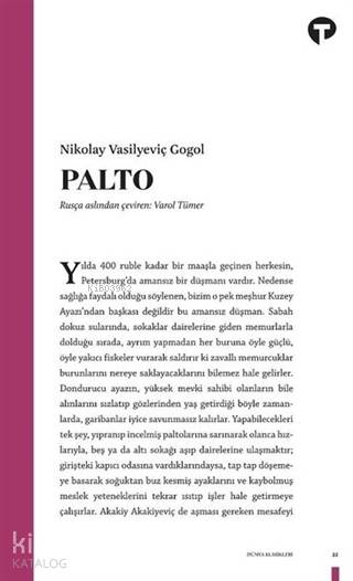 Palto - Nikolay Vasilyeviç Gogol