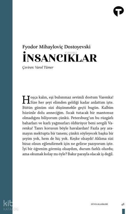 İnsancıklar - Fyodor Mihayloviç Dostoyevski