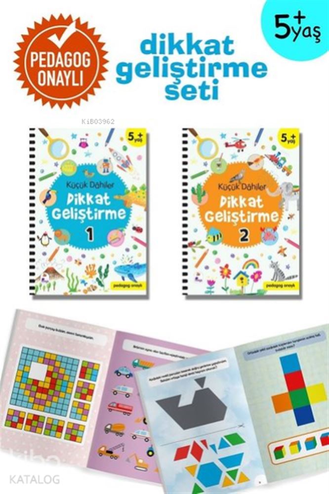 KÜÇÜK DAHİLER DİKKAT GELİŞTİRME SETİ 2 KİTAP 5+ YAŞ