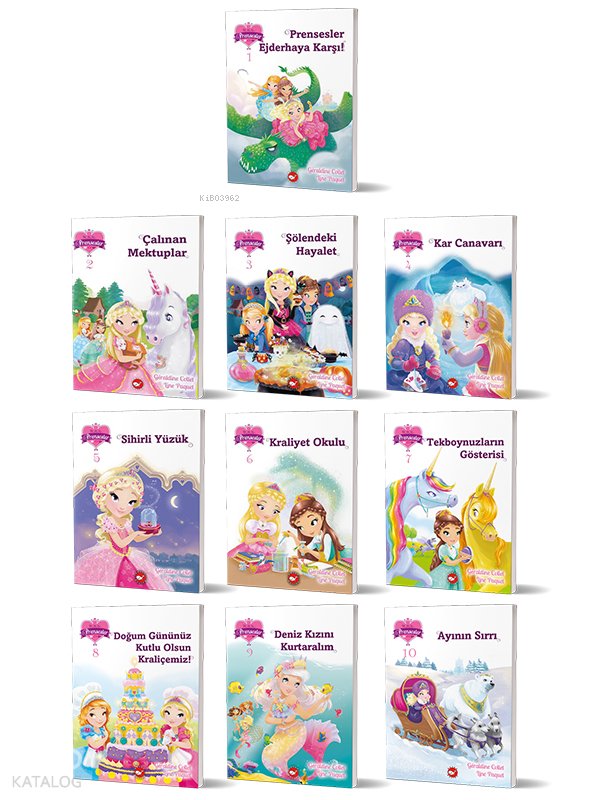 1-2-3 Prensesler Seti - (10 Kitap) - (Bir İki Üç Prensesler 1 Ayının Sırrı)