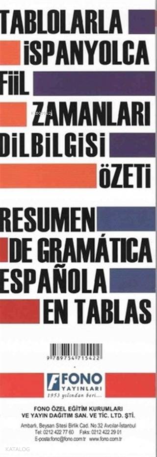 Tablolarla İspanyolca Fiil Zamanları Dilbilgisi Özeti - Kolektif