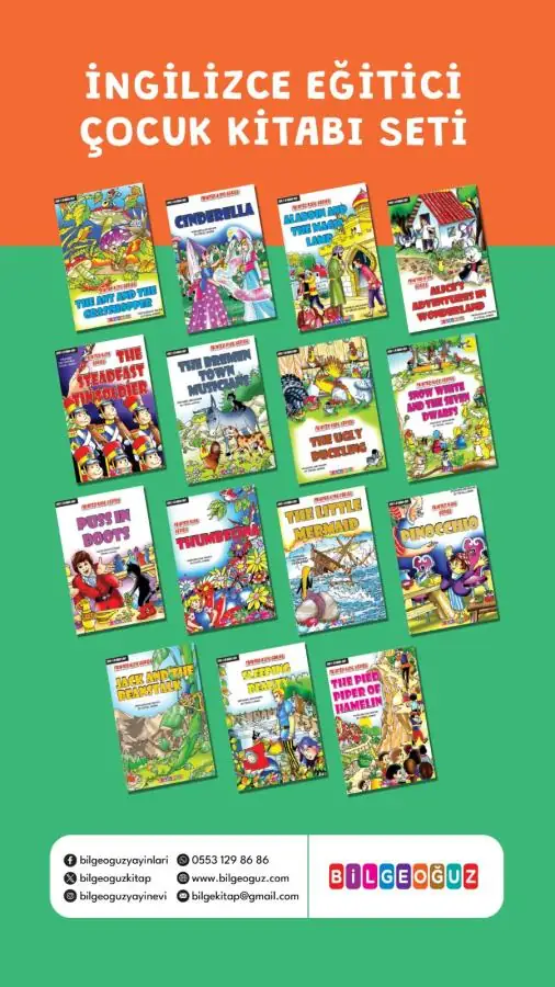 İngilizce Eğitici Çocuk Kitabı Seti (15 Kitap)
