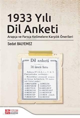 1933 Yılı Dil Anketi - Sedat Balyemez