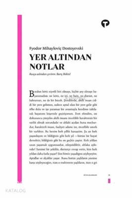 Yer Altından Notlar - Fyodor Mihayloviç Dostoyevski