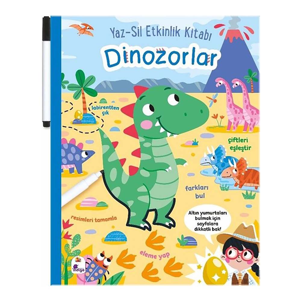 YAZ SİL ETKİNLİK KİTABI - DİNOZORLAR